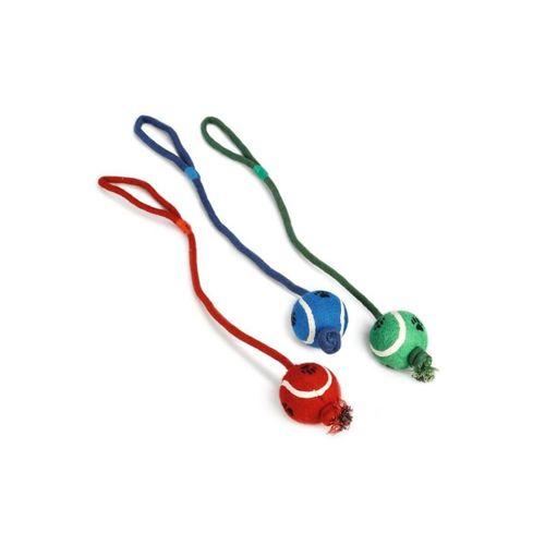 Beeztees Köpek Oyuncağı, İpli Tenis Topu, Çeşitli Renklerde, İp 60cm , Top 6cm
