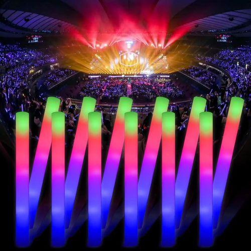 Led Işıklı 3 Modlu Kauçuk Işıklı Sünger Parti Çubuk Sopa - 46 cm (6’lı Paket)