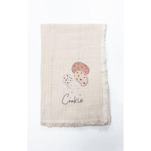 Bistyle Bistyle Müslin Battaniye 100x200 Cookies Make Happy 70158 Ekru
