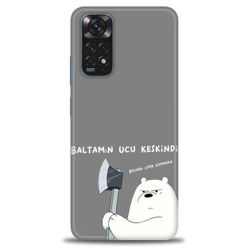 Xiaomi Redmi Note 12 4G Kılıf HD Baskılı Kılıf - Baltamın Ucu Keskindir + Tam Ekran Koruyucu