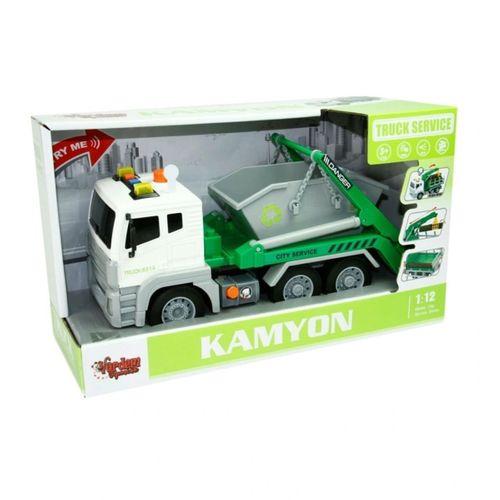 Eğitici Oyuncak WY821A WY840A 1 12 SÜRTMELİ SESLİ IŞIKLI SERVİS KAMYONU