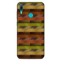Huawei Y7 Prime 2019 Kılıf Patchwork (48) Bumper Kılıf Kahve Yeşil
