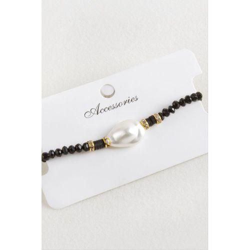 İnci Fimo Boncuk Kristal Makrome İp Bileklik