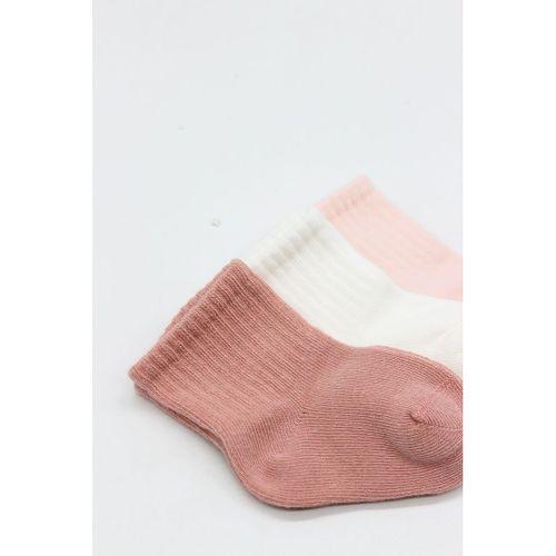 Bistyle Bistyle Cherry Girl 3'lü Penye Soket Çorap 10138 Pudra