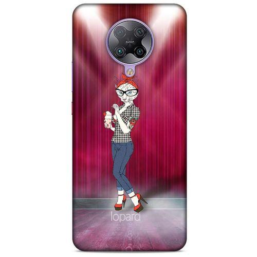 Xiaomi Poco F2 Pro Kılıf FunnyMaX (50) Shockproof Kılıf Koyu Pembe Kedi