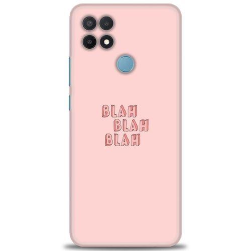 Oppo A15S Kılıf HD Baskılı Kılıf - Blah Blah + Tam Ekran Koruyucu