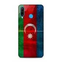 Huawei P30 Lite Uyumlu Kılıf Azarbaijan (43) Thin Fit Kılıf Bayrak Manzara