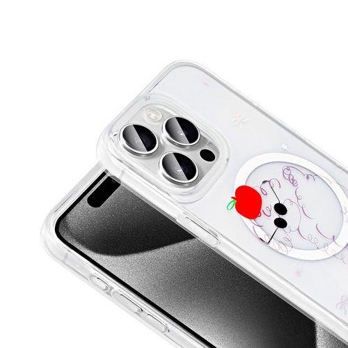 Apple iPhone 15 Pro Kılıf M-Safe Şarj Özellikli Şeffaf Zore Folk Sert Kapak