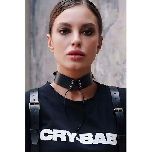 İpli Bağlamalı Şık Deri Choker Tasma - APFT675
