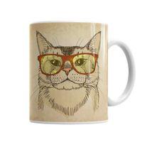 Gözlüklü Kedi  Cats Kupa Bardak Porselen