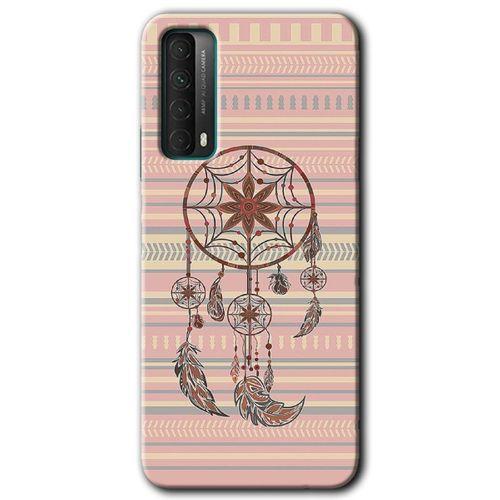 Huawei P Smart 2021 Kılıf Baskılı Kapak - Mandala Retro +Tam Kaplayan Mat Seramik