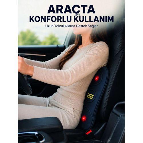 Ev Ofis Ve Araç İçin Isıtmalı Titreşimli Bel Masaj Yastığı