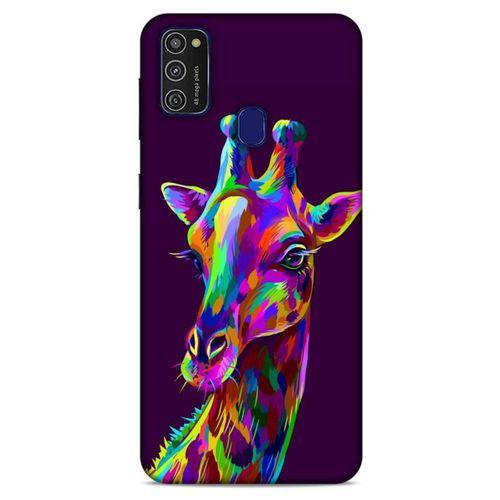 Samsung Galaxy M21 Uyumlu Kılıf Mor Delisi (30) Silicone Case Zürafa