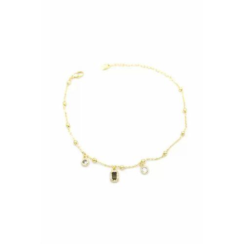 Renkli Taşlı Halhal - Siyah