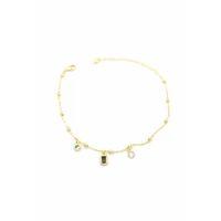 Renkli Taşlı Halhal - Siyah