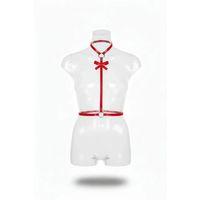 Kırmızı Kadın Kemer Fiyonk Detaylı Boyunluklu Vücut Aksesuarı - Brf127