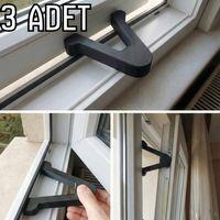 3Lü Pencere Kapı Stoperi Pencere Kapanma Engelleyici Plastik Aparat