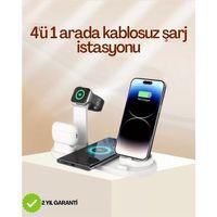 4 Cihazı Aynı Anda Şarj Edebilen Kablosuz Şarj İstasyonu – Çok Yönlü Ve Pratik Tasarım