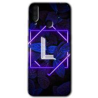 General Mobile GM 10 Kılıf HD Desen Baskılı Arka Kapak - Dark Neon Yaprak L Harfi