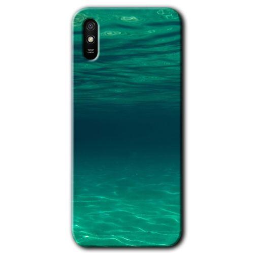 MRCİLETİSİM Xiaomi Redmi 9A Kılıf Kapak - Derin Deniz +Hayalet Ekran Yandan Gözükmez