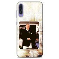 Samsung Galaxy A50s Kılıf Atatürk (24) Darbe Emici Kılıf Eskitilmiş Beyaz