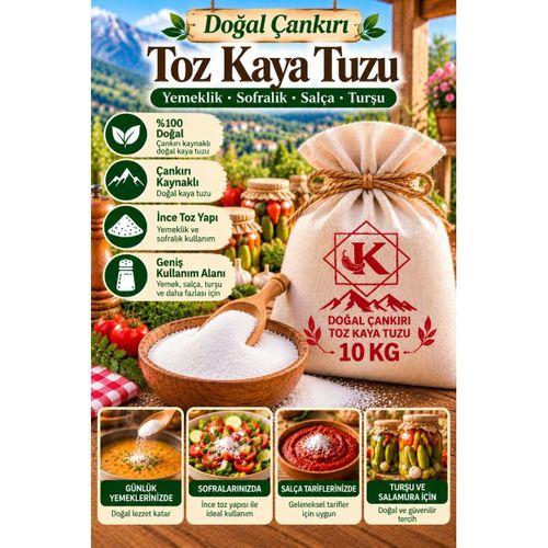 Doğal Çankırı Toz Kaya Tuzu 10 KG İnce Öğütülmüş Sofralık Yemeklik Turşuluk