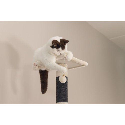 Beeztees Kedi Köşe Tırmalama ve Oyun Evi, Krem, 40x40x135cm