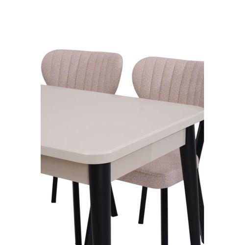 Yakamoz Kum Beji Elma MDF Mutfak Masa Sandalye Takımı 80x130