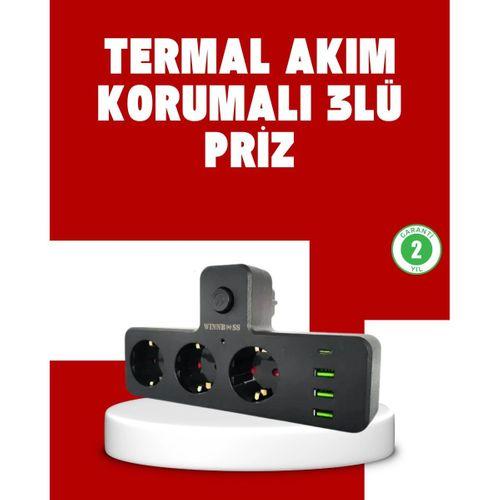 7 Portlu Çoklu Priz Usb Ve Type-c Girişli Akıllı Güç Ünitesi