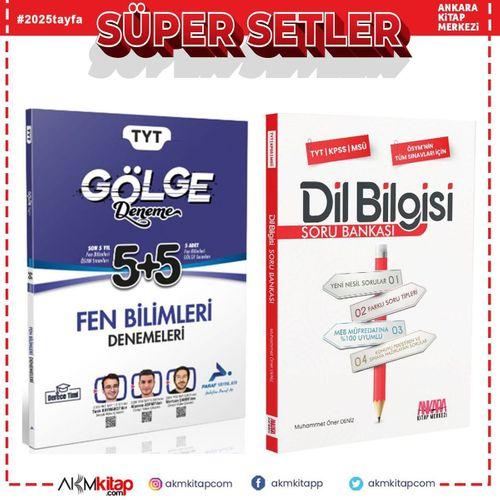 Paraf TYT Fen Bilimleri Gölge Deneme ve AKM Dil Bilgisi Soru Bankası Seti 2 Kitap