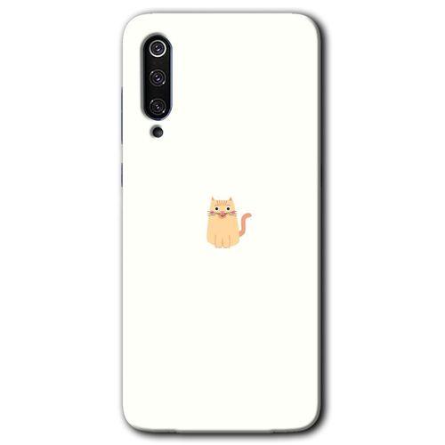 MRCİLETİSİM Xiaomi Mi 9 SE Kılıf HD Desen Baskılı Arka Kapak+Temperli Cam - Cat Minimalism
