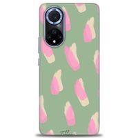 Huawei Nova 9 Kılıf HD Baskılı Kılıf - Pembe Krem + Tam Ekran Koruyucu