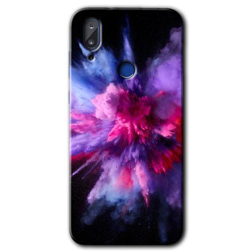 Potkal Hediye Fabrikası Vestel E5 Kılıf HD Desen Baskılı Arka Kapak - Color Splash Purple