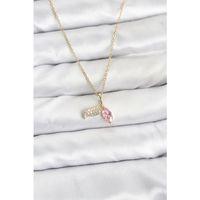 316L Çelik Zincir Gold Renk Balık Kuyruğu Model Zirkon Taşlı Kadın Kolye