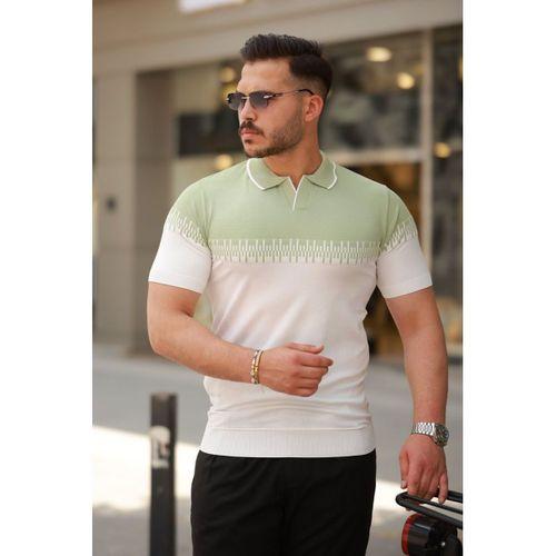 Erkek Hemşire Yaka çift Renk Kısa Kollu Tişört