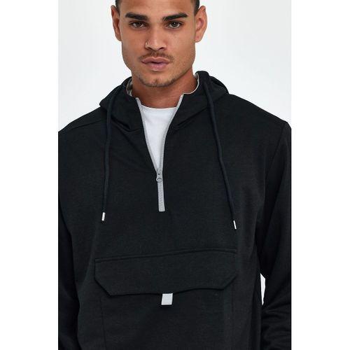 Erkek Kapşonlu Regular Fit Yarım Ferm.Kargo Cepli İnce Sweatshirt SPR22SW171