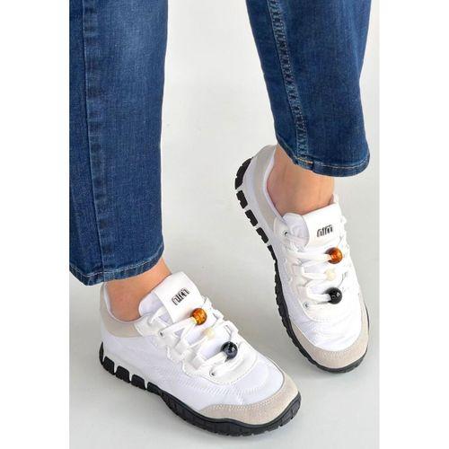 Tues Beyaz Nubuk Bağcıklı Spor Ayakkabı