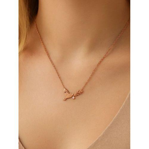 925 Ayar Zeytin Dalı Tutan Kuş Kadın Gümüş Kolye