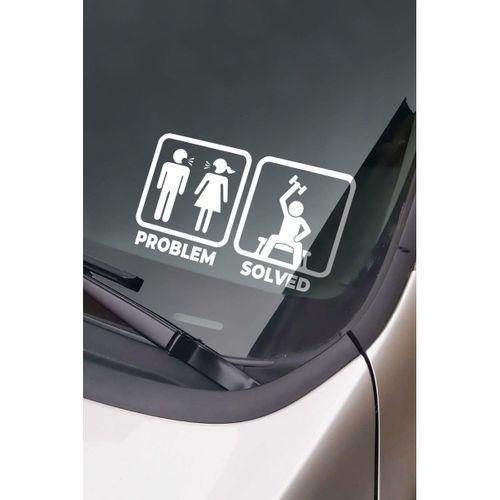 Problem Çözüldü Problem Solved OTO&ARAÇ Cam Sticker 20 CM Boyut
