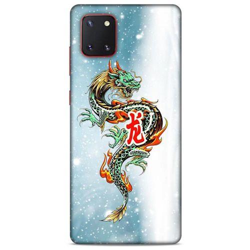 Samsung Galaxy Note 10 Lite Kılıf Dragons (29) Arka Koruma Kılıfı Tatoo Mavi Ejderha