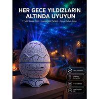Yumurta Görünümlü Masa Ve Gece Lambası Renk Değiştirebilen Projektör