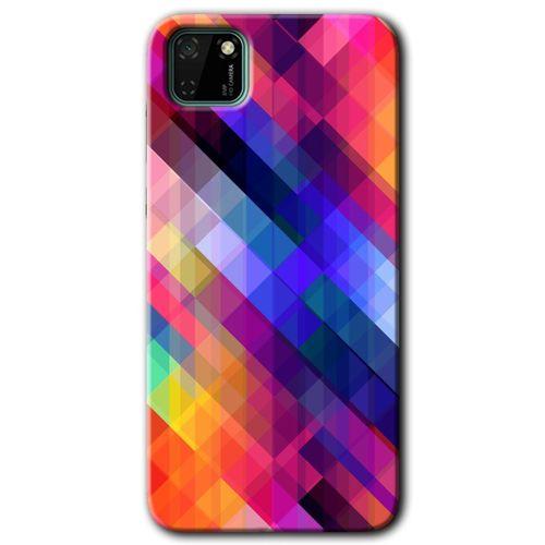 Huawei Y5P Kılıf HD Desen Baskılı Arka Kapak + Temperli Cam - Multi Oblique