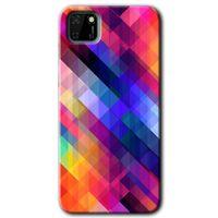 Huawei Y5P Kılıf HD Desen Baskılı Arka Kapak + Temperli Cam - Multi Oblique