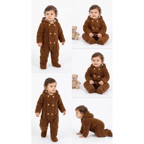 3/12 Ay Çift Düğmeli Kapşonlu Bebek Tulumu