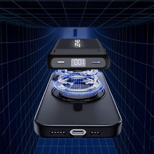 Lenyes PW1003D 22.5W Dijital LED Ekranlı Akıllı Saat Kablosuz Şarj Özellikli Standlı Wireless Powerbank 15W 10000mAh