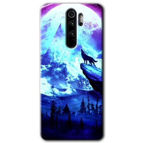 MRCİLETİSİM Xiaomi Redmi Note 8 Pro Kılıf Baskılı Kapak - Mega Kurt + 5D Tam Kaplayan Cam