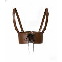 Kahverengi Deri Kadın Elbise Kemeri, Omuzdan Askılı Elbise Kemeri - APFT1429