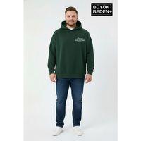 Erkek Büyük Beden Hoodie –Rahat Kalıp Konforlu Unified Baskılı Sweatshirt SPR26BSW968