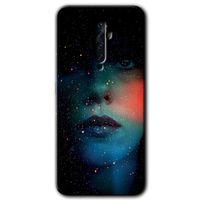 OPPO Oppo Reno 2z Kılıf HD Desen Baskılı Arka Kapak - Karanlık Kadın