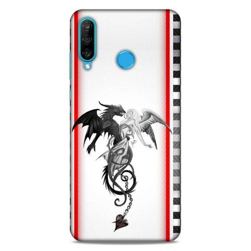 Lopard Huawei P30 Lite Uyumlu Kılıf Tattoo's (49) Ultra Silikon Kılıf Dragon Love